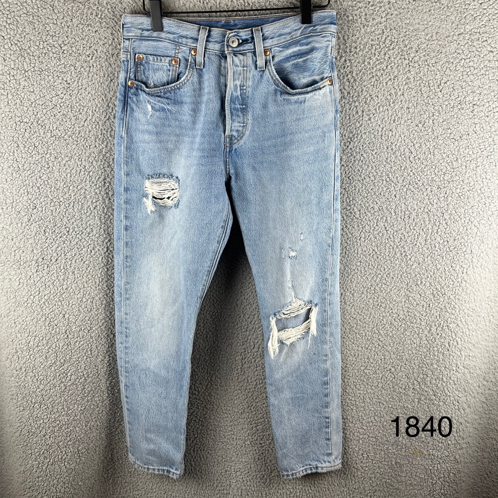 Levi's Blue Skinny Jeans with Distressed Details